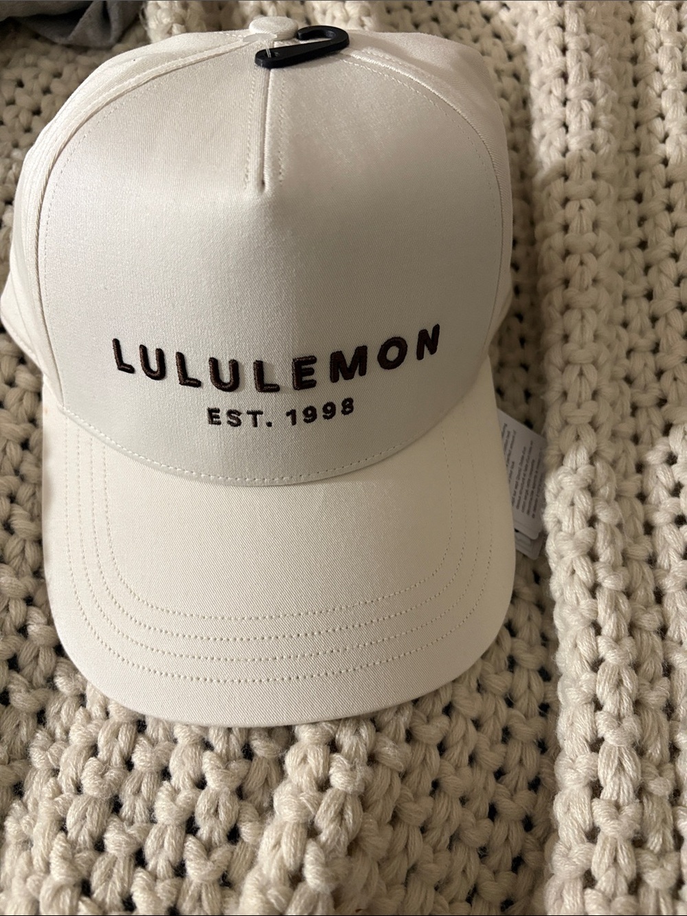 lululemon athletica Cream Baseball Cap with dark brown  Logo